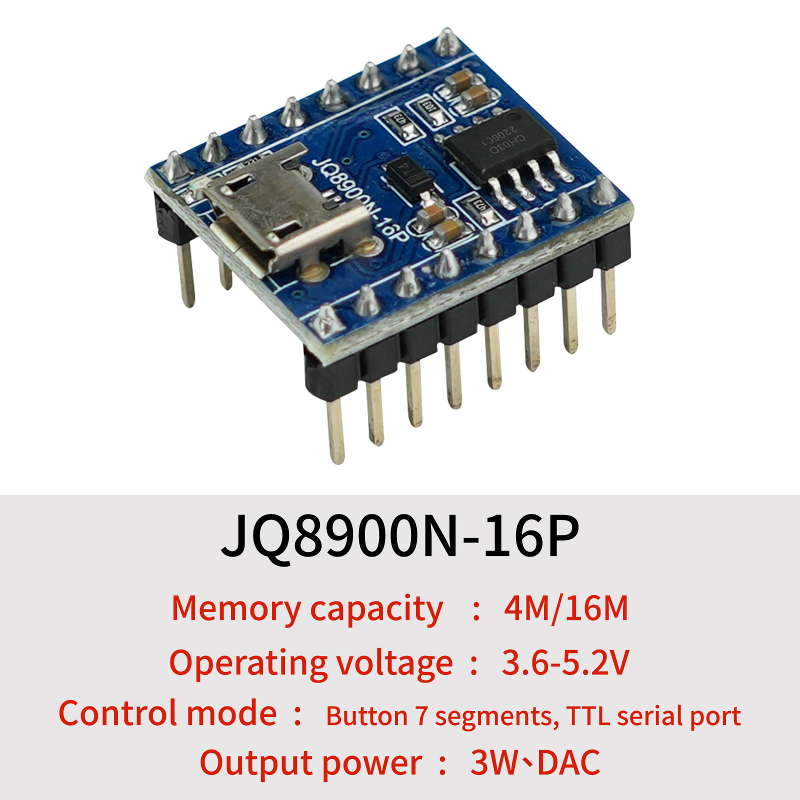 Audio Music Mp3 Downloader - Voice Playback Module, JQ8900N-16P USB Download
