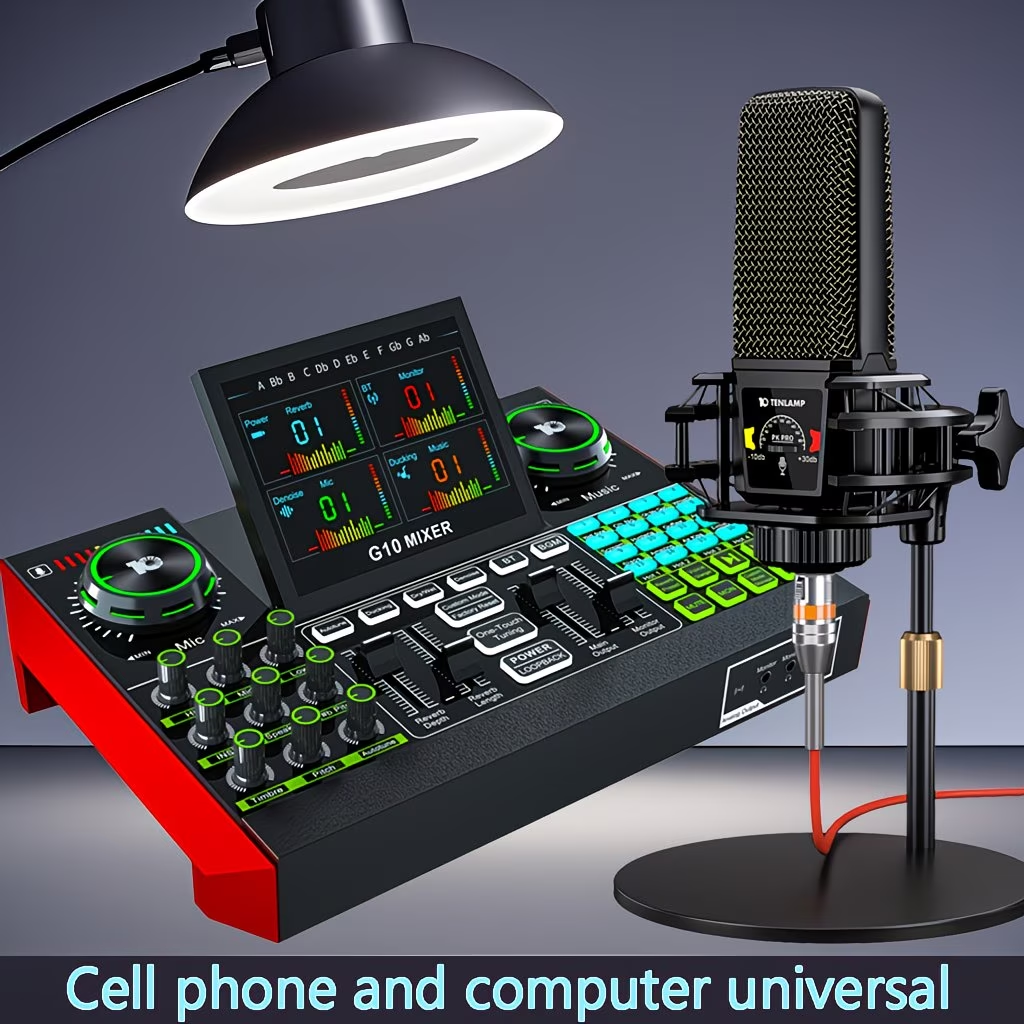 Audio Music Voice Changer - Tenlamp Audio Interface Mixer Sound board,