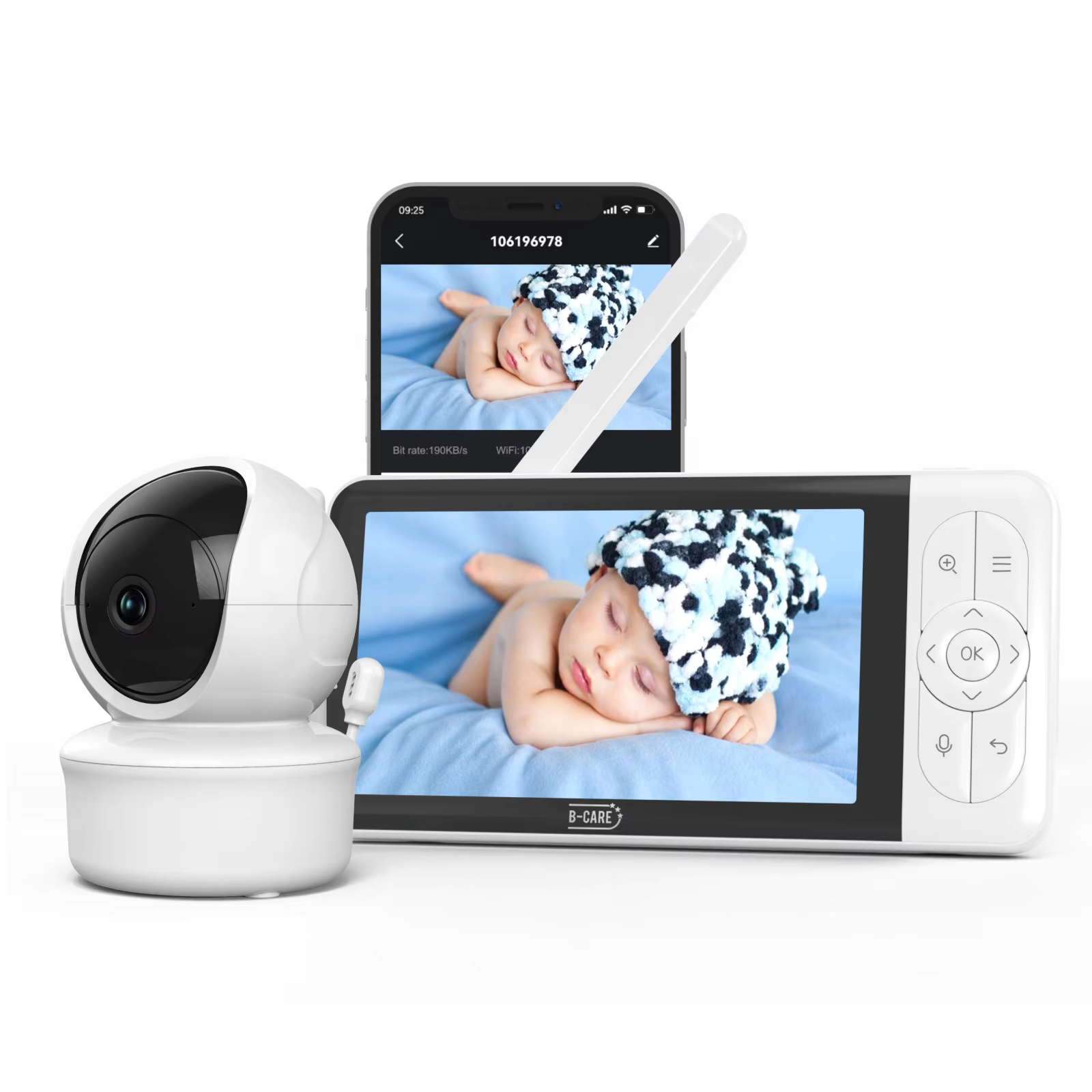 Audio Music Apps - Babystar 5-inch Tuya baby monitor, 1080P