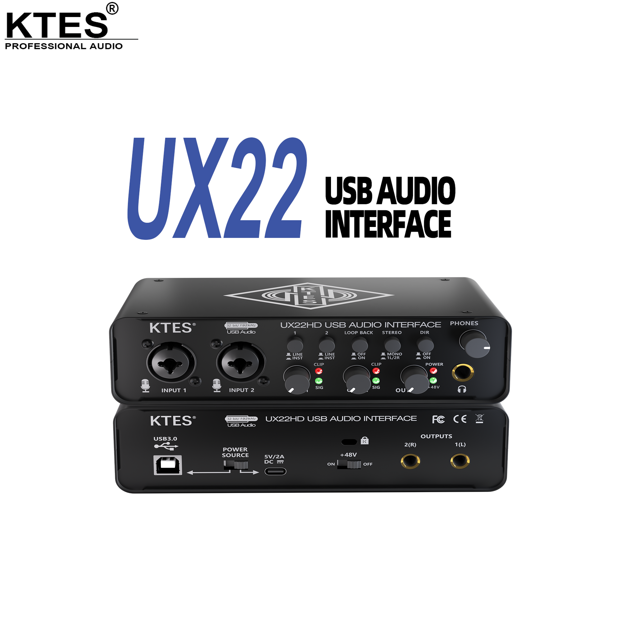 Audio Music In Youtube - UX22 Audio Interface 192kHz 32-Bit USB