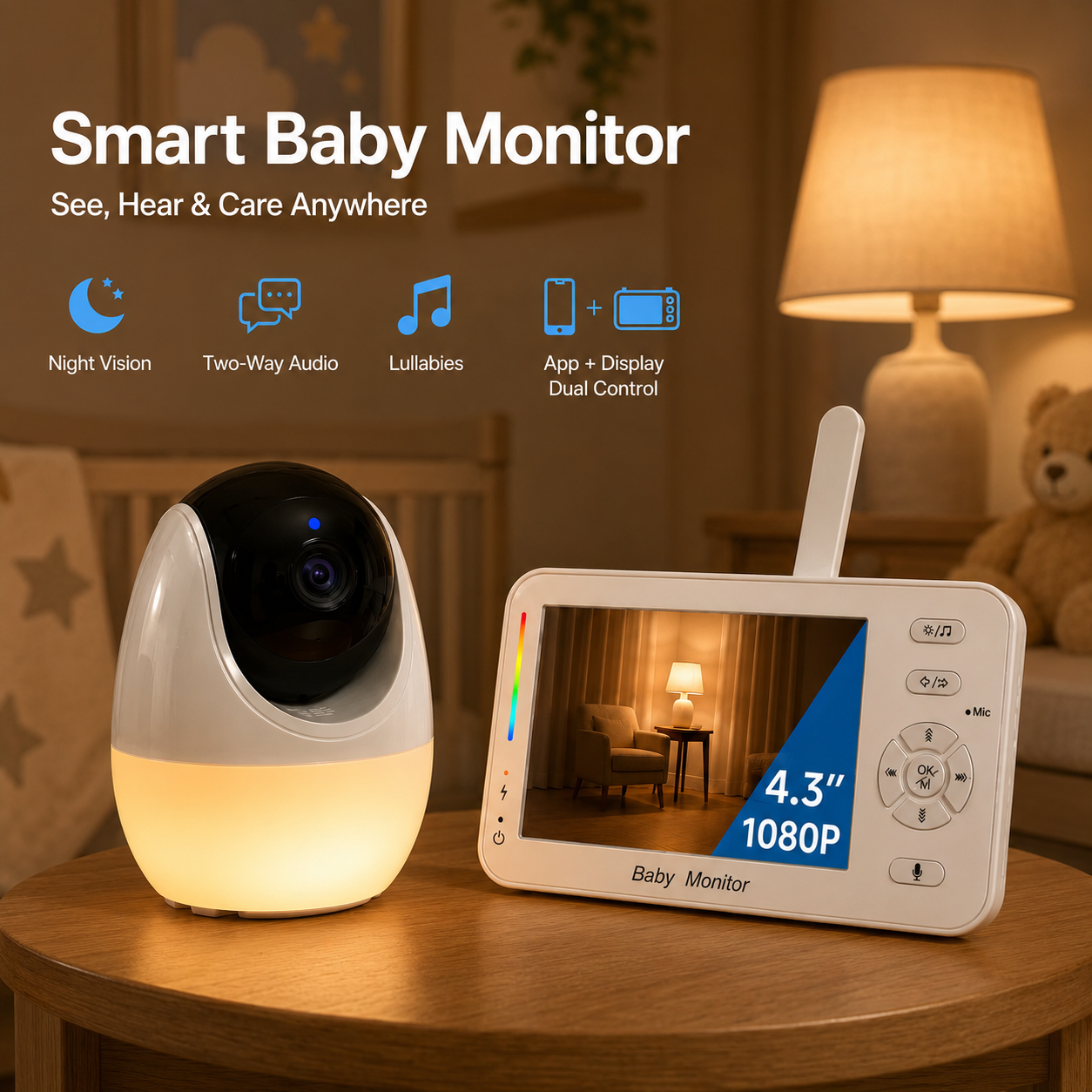 Audio Music Apps - Smart Baby Monitor with Night Light