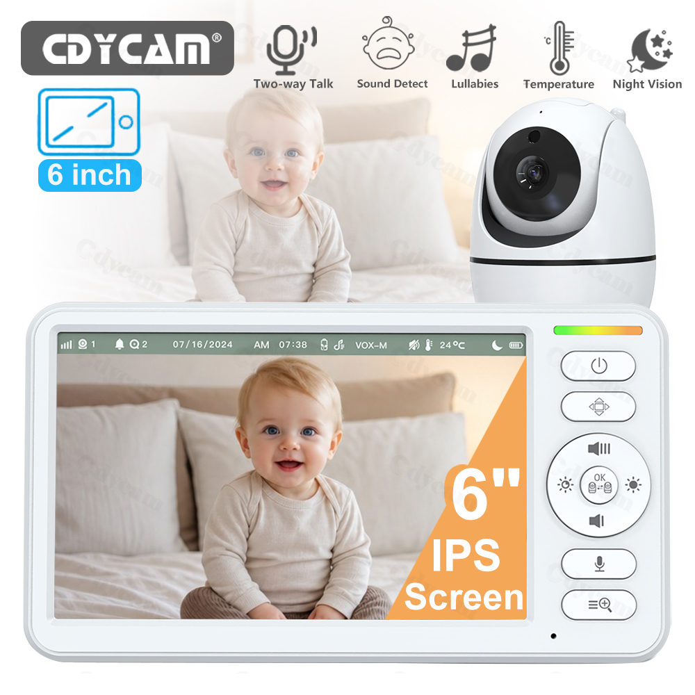 6'' Video Baby Monitor PTZ Hom - Audio Music Kids review and price