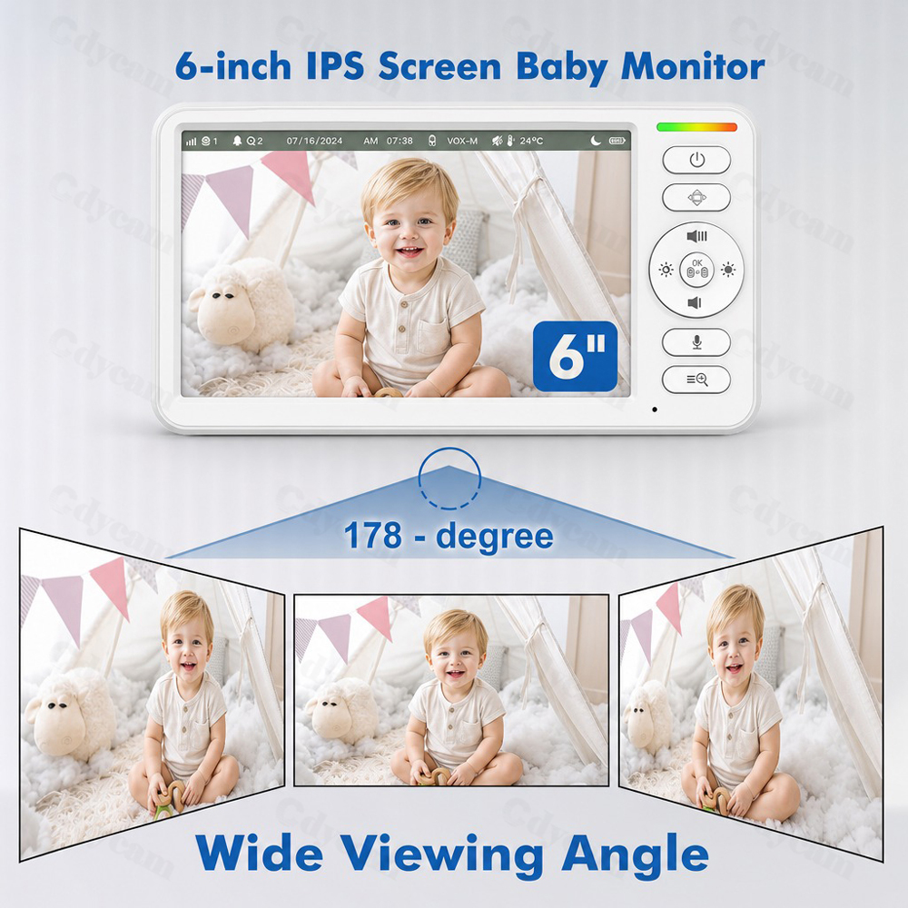 6'' Video Baby Monitor PTZ Hom - Audio Music Kids review and price