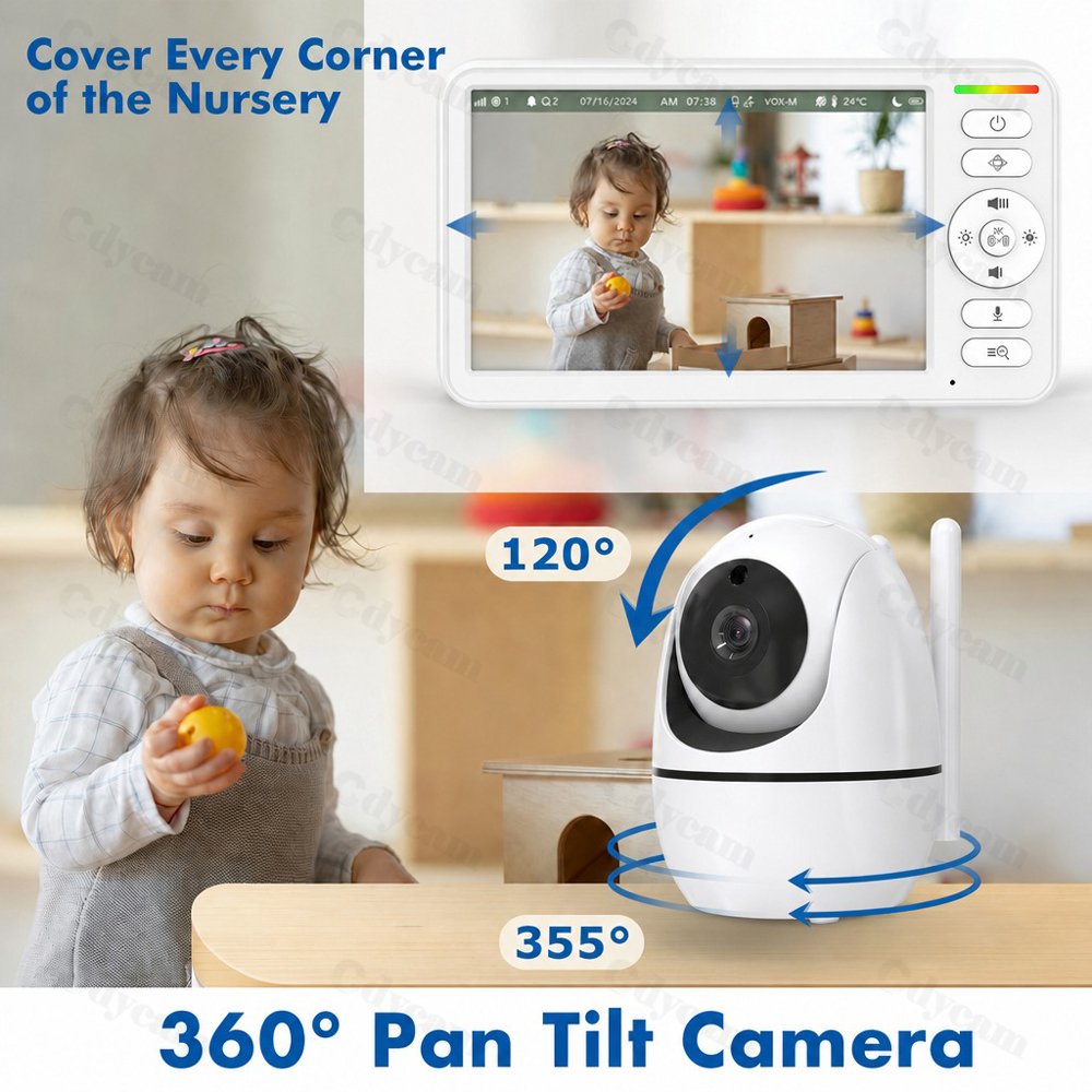 6'' Video Baby Monitor PTZ Hom - Audio Music Kids review and price