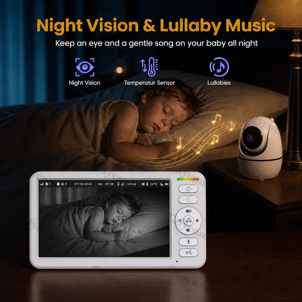 6'' Video Baby Monitor PTZ Hom - Audio Music Kids review and price