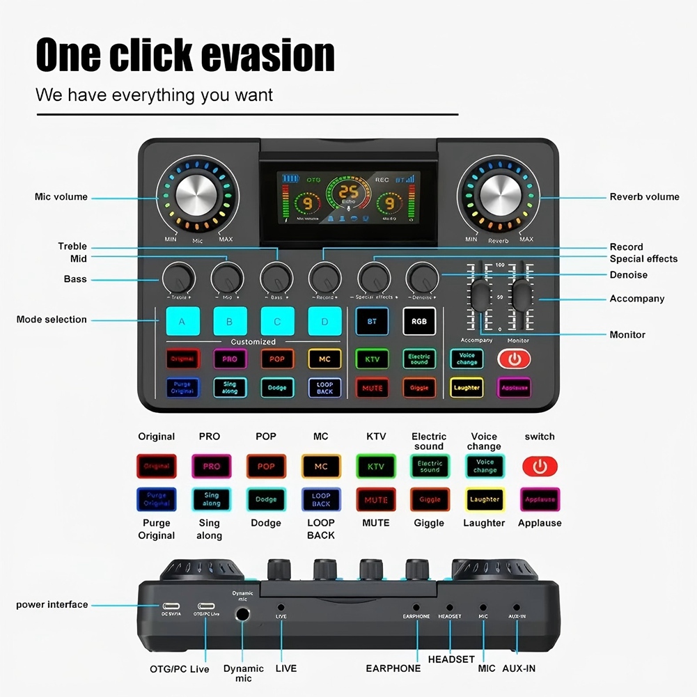 A20I Audio Mixer, Live Sound C - Audio Music Voice Changer review and price