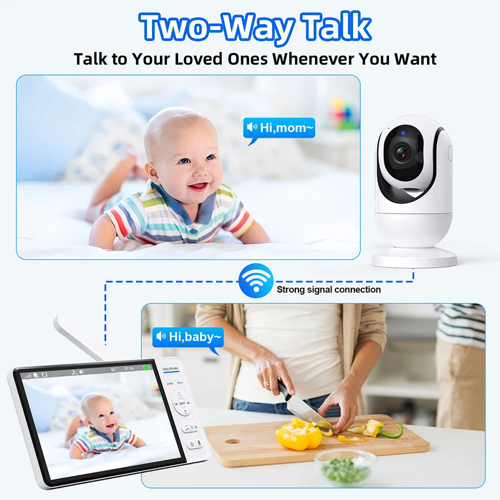 No WiFi 7 Inch Baby Monitor 2- - Audio Music Kids review and price