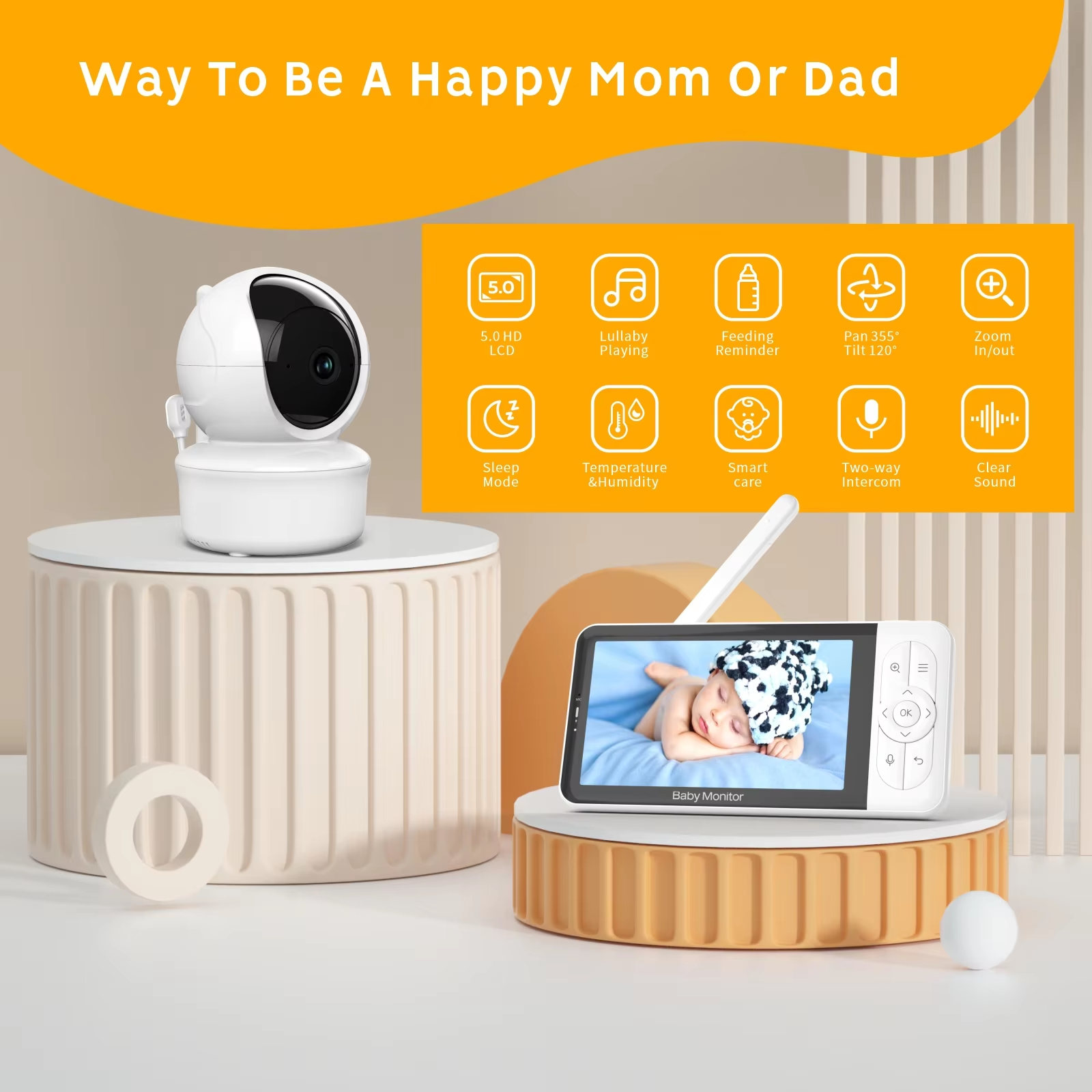 Babystar 5-inch Tuya baby moni - Audio Music Apps review and price