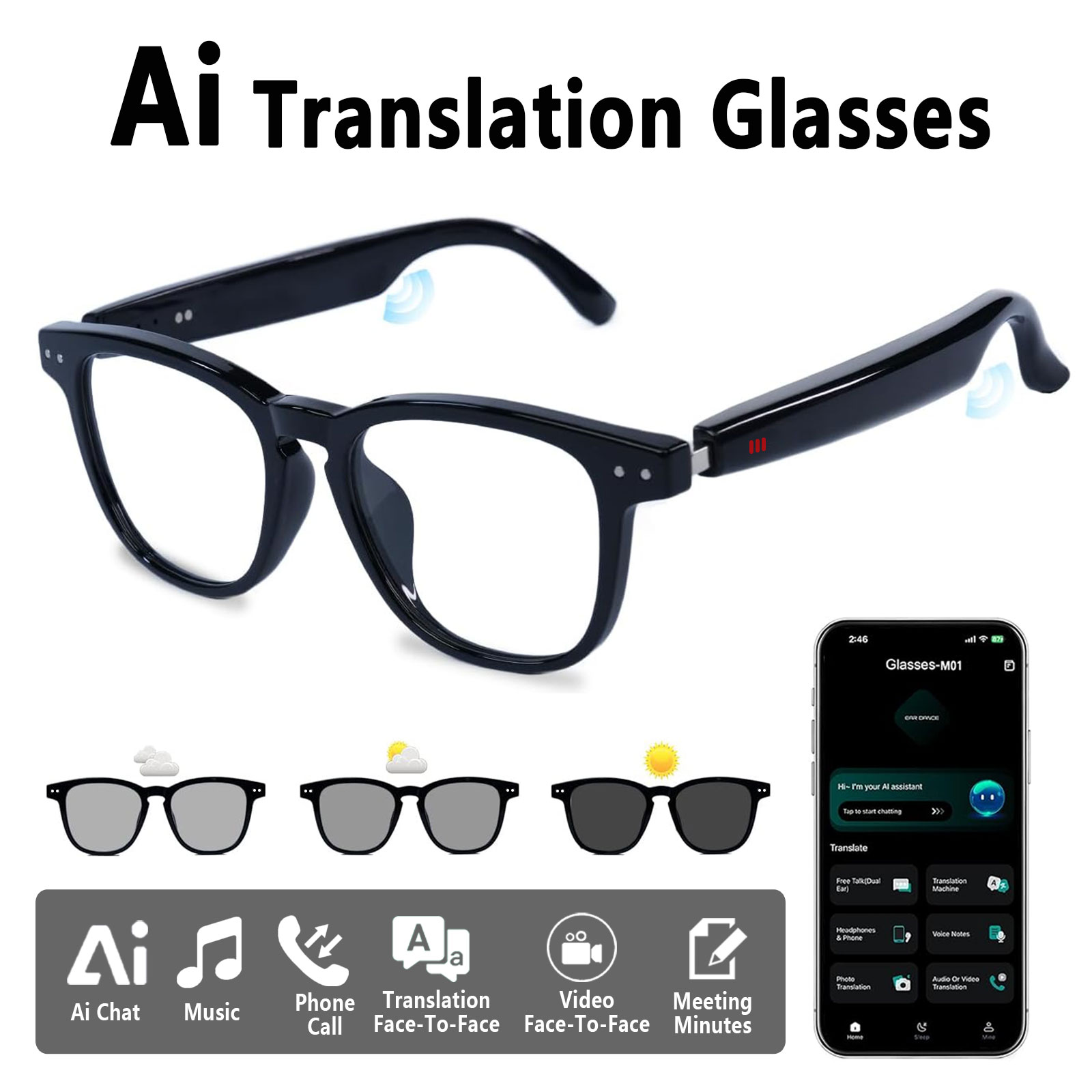 Smart audio glasses, real-time - Audio Music Apps review and price