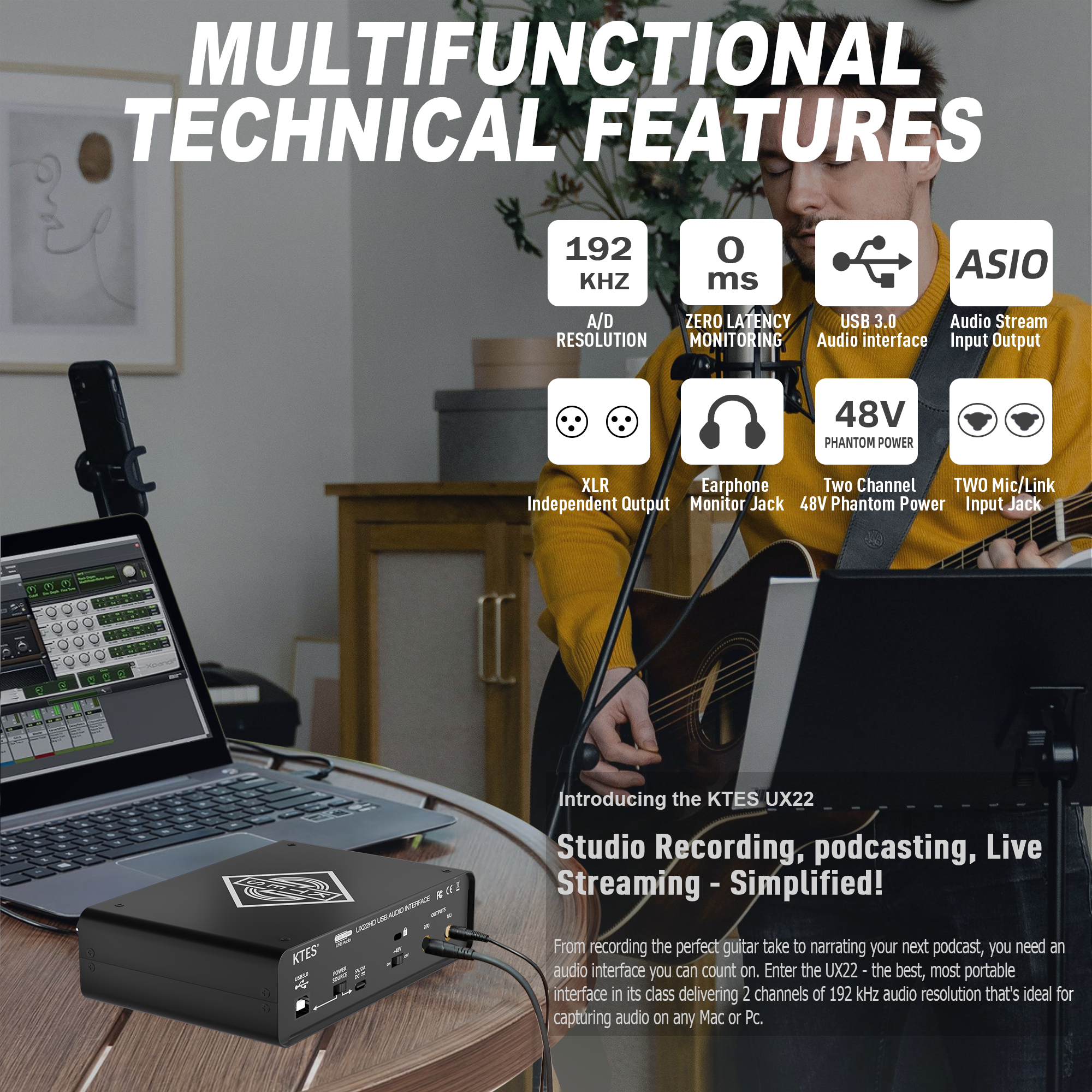 UX22 Audio Interface 192kHz 32 - Audio Music In Youtube review and price