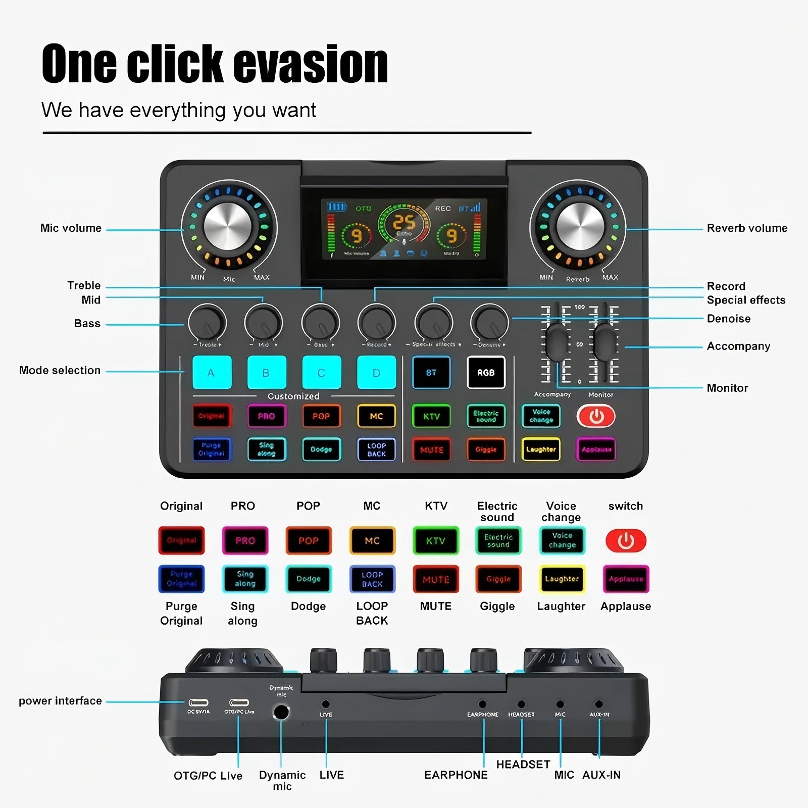Audio Mixer, Live Sound Card w - Audio Music Voice Changer review and price