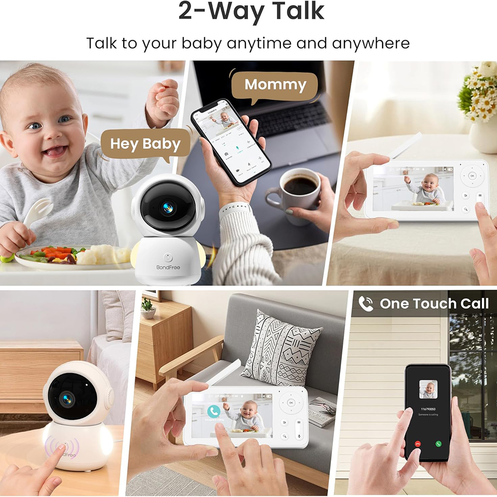 2K Baby Monitor with 2 Cameras - Audio Music Apps review and price